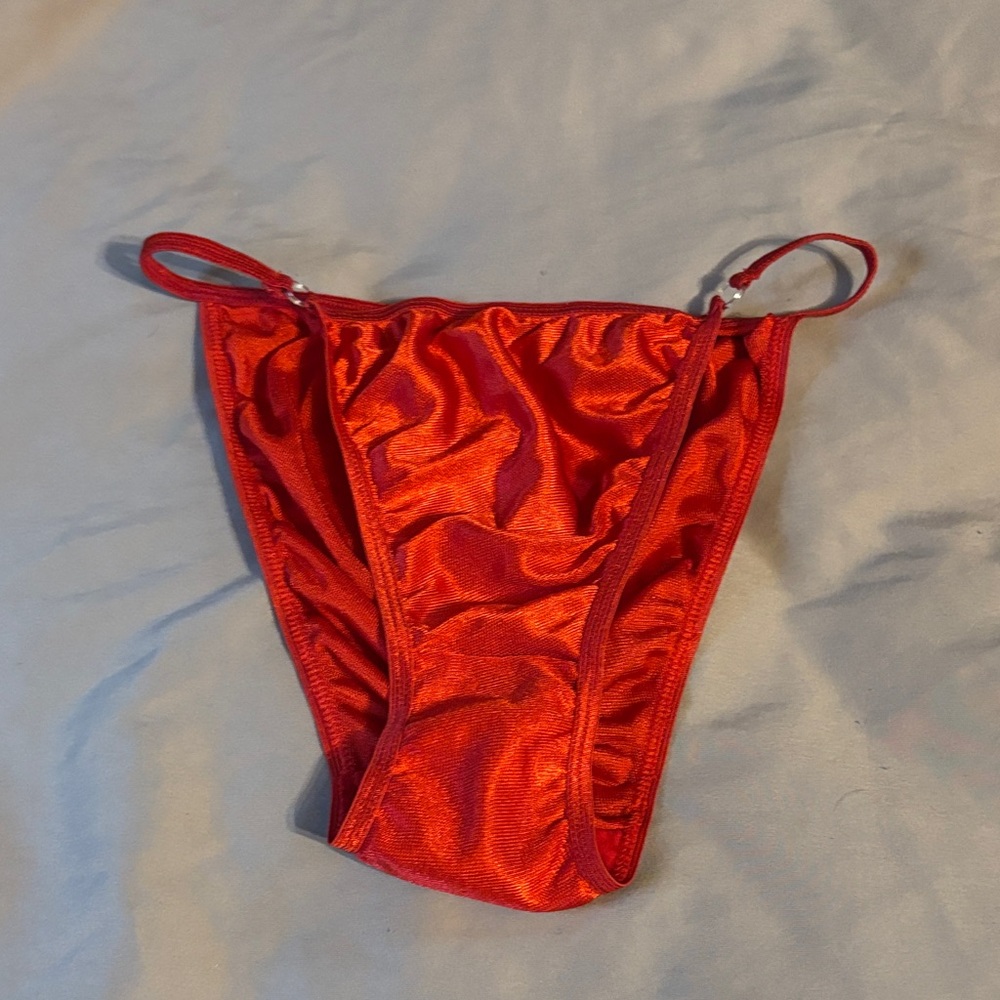 Red Satin Bikini Bottom